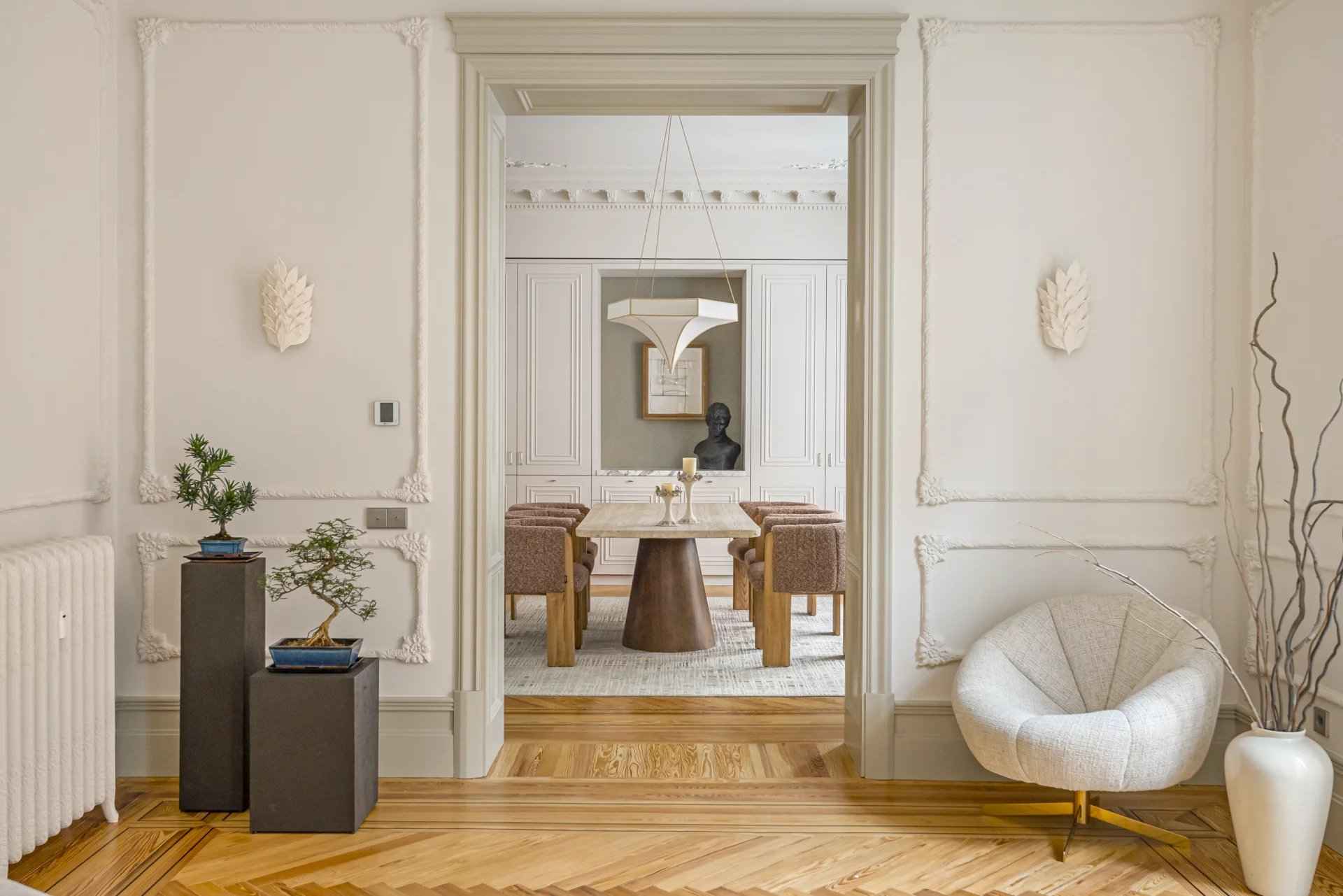 Salle à manger d’un immeuble de luxe Madrid Salamanca